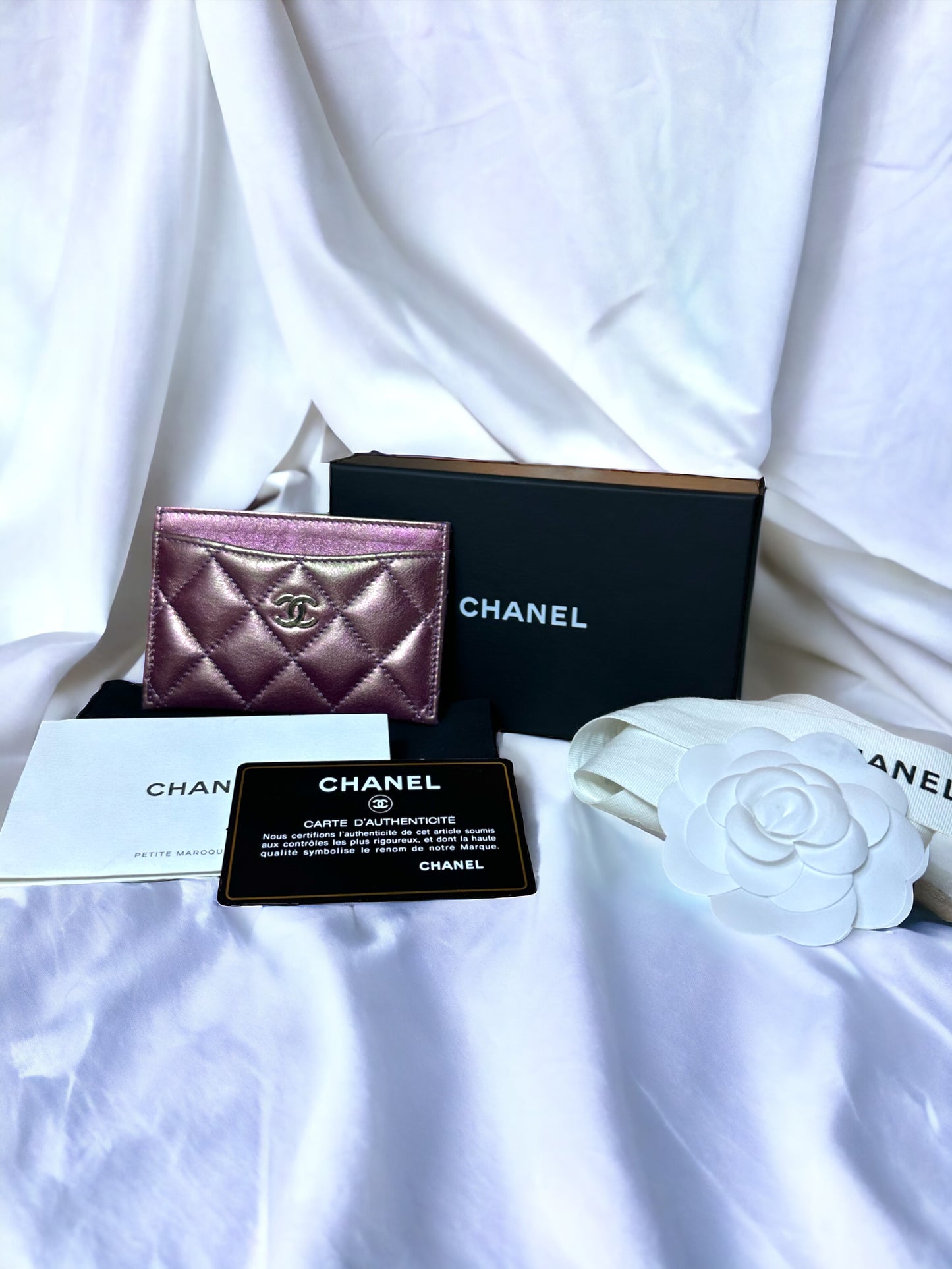 2020 Chanel Iridescent Lambskin Quilted Cardholder