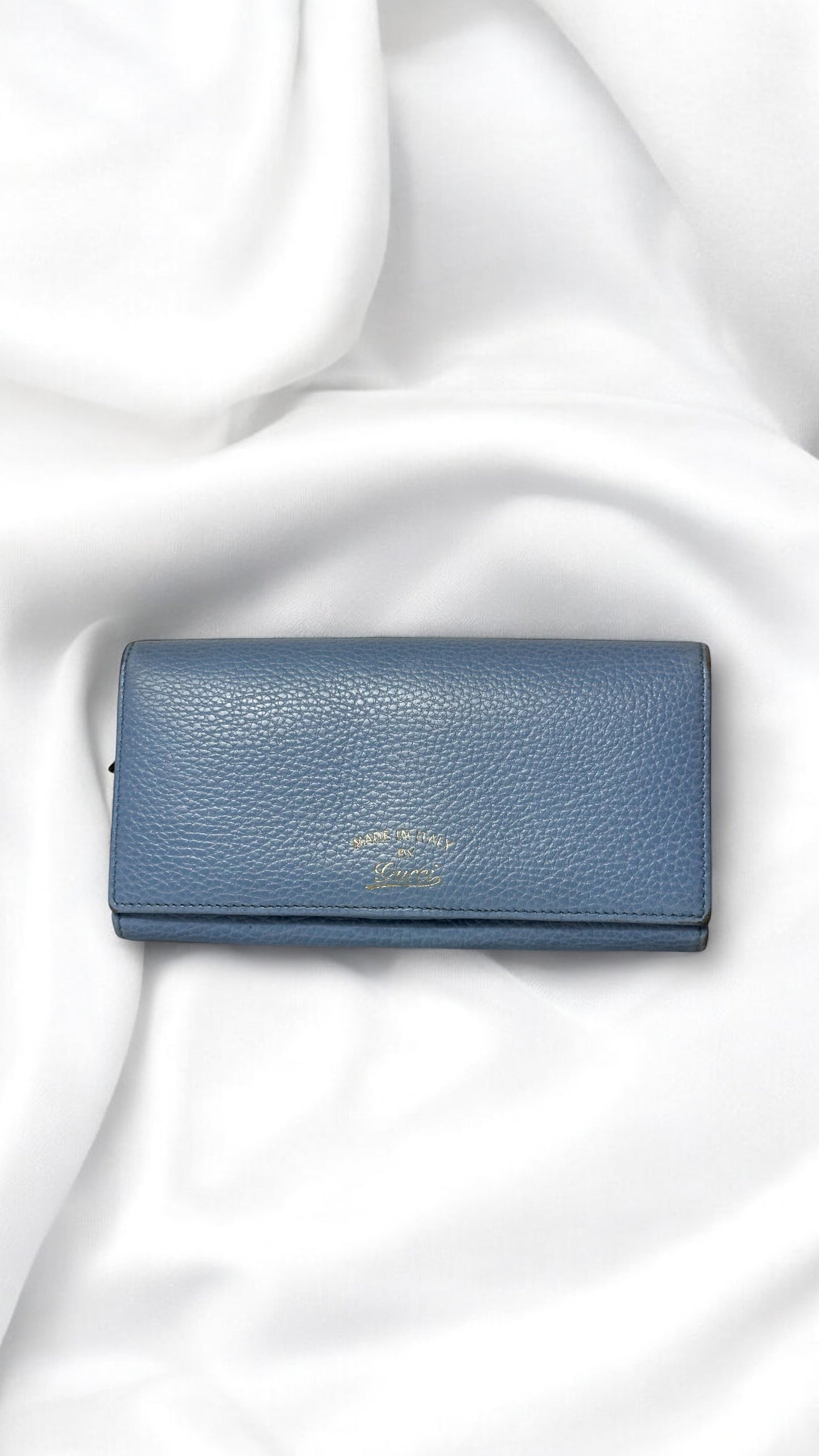 GUCCI Baby Blue Swing Long Bifold Wallet