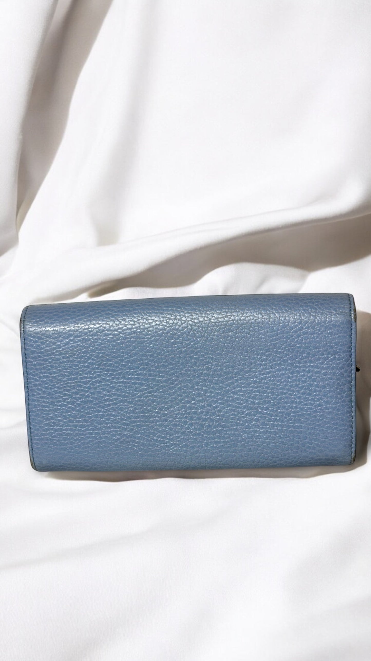 GUCCI Baby Blue Swing Long Bifold Wallet