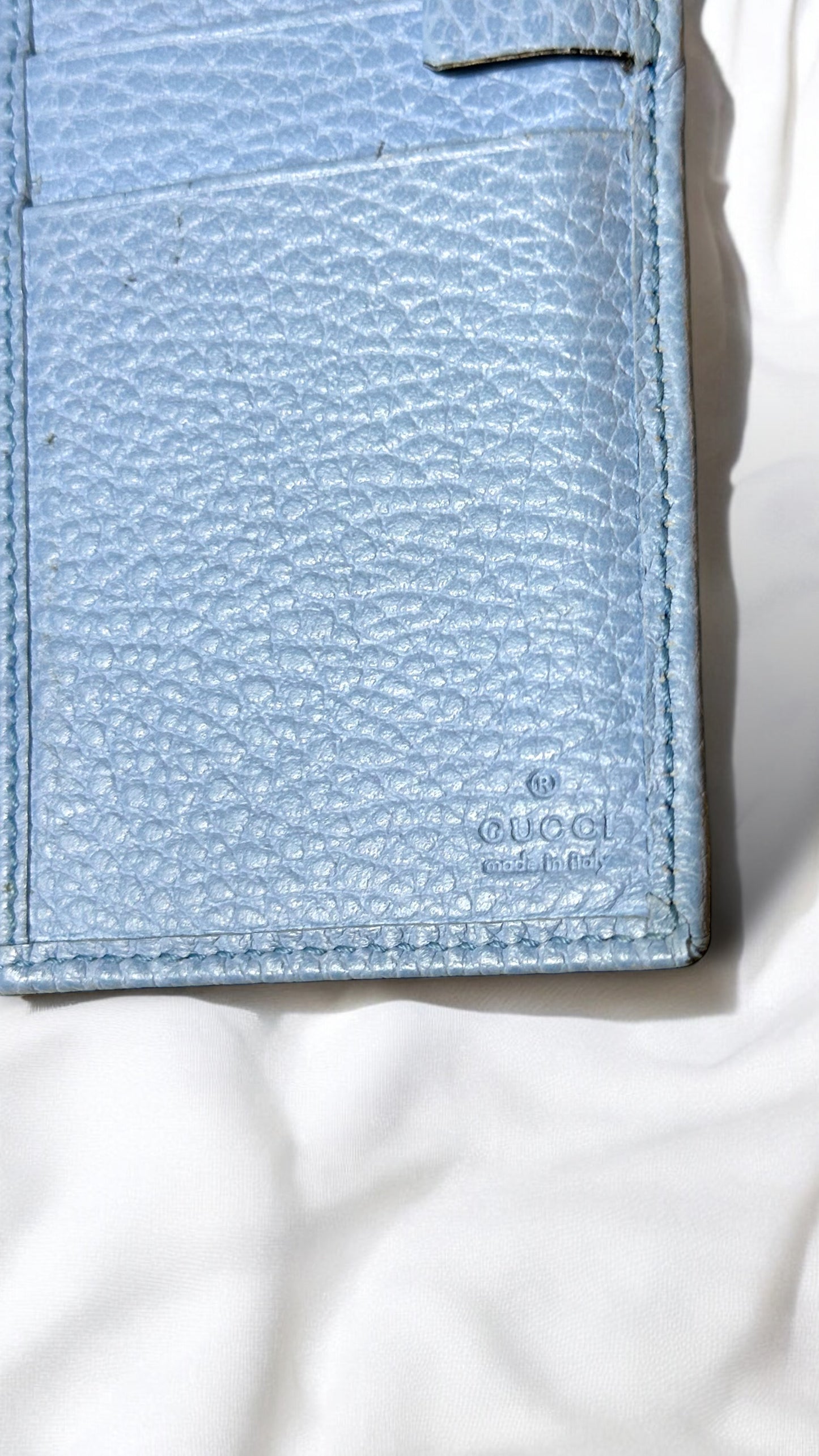 GUCCI Baby Blue Swing Long Bifold Wallet